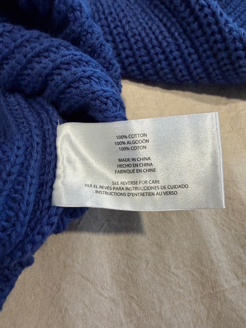 GAP Cobalt Blue 100% cotton rolled neck Crewneck Sweater - Picture 4 of 9
